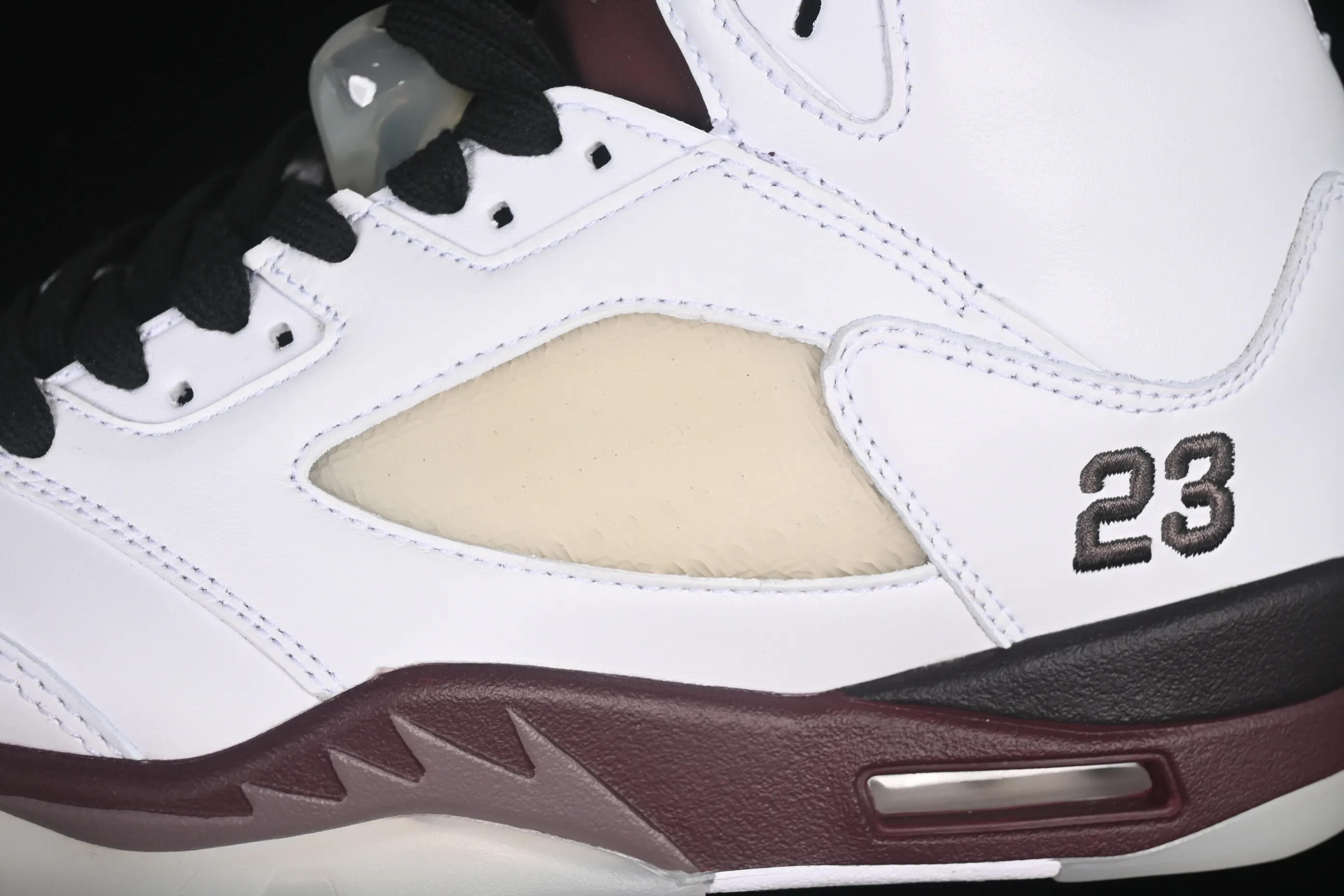 All categories Air Jordan Jordan series basketball shoes Air Jordan 5 L version A Ma Maniere x Air Jordan 5 Retro "Violet Ore" AJ5 Joe 5 white wine red first layer basketball shoes IB1528-100